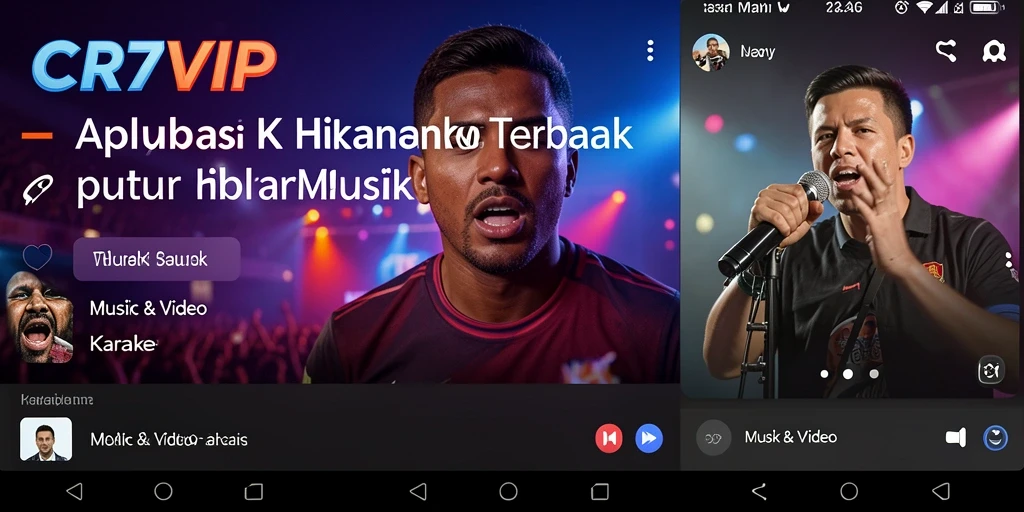 Antarmuka CR7VIP yang menarik dan mudah digunakan untuk karaoke.