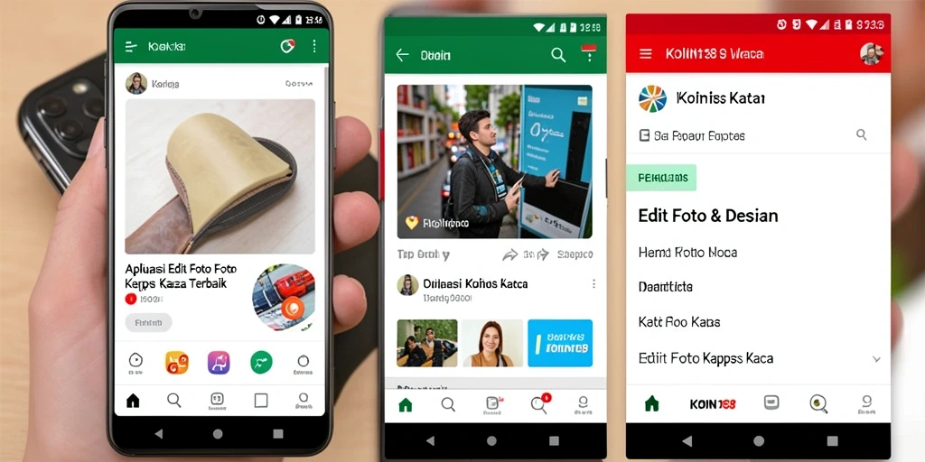 Tampilan antarmuka KOIN138 dengan fitur Edit Foto Kertas Kaca.
