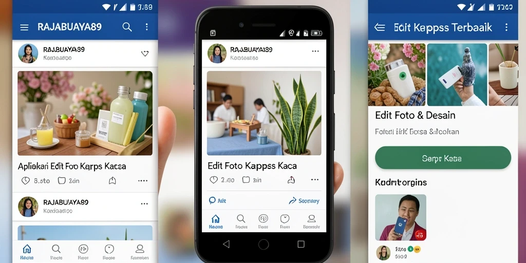 Tampilan antarmuka aplikasi RAJABUAYA89 untuk editing foto kertas kaca.