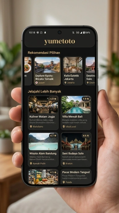Tampilan katalog aplikasi yumetoto